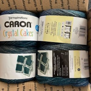 Destash 4 Caron Crystal Cakes Glittering Moonlight Blues
